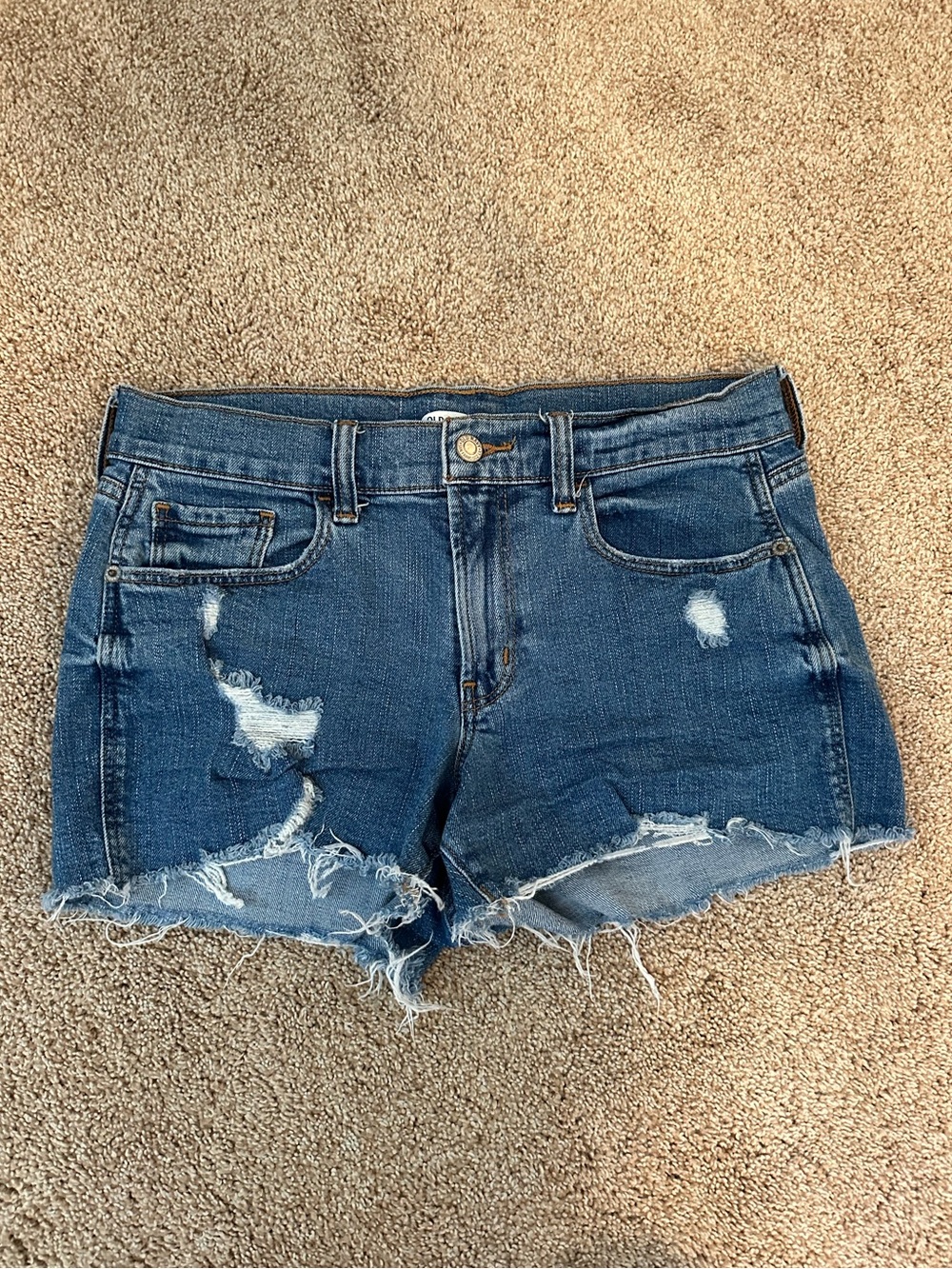 Old Navy Distressed Dark Blue Denim Shorts